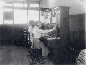 The Chicago Telephone Company's new switchboard in the Burkhart Building on South Main Street, March 1911.