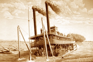 On Sept. 2, 1842, the Frontier was steaming up through the narrows of Peoria Lake when the large steamer Panama suddenly swerved to avoid a sandbar and collided with the Frontier. The Panama took off passengers and crew. After salvaging what they could the crew allowed the Frontier to sink.