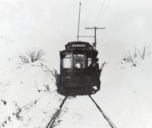 The big snow of January 1918 brought most of Northern Illinois to a halt. Trolley and railroad tracks had to be shoveled out by hand, and some communities were cut off for several days.