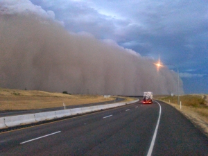 The awesome aspect of a dust storm in Washington State earlier in April 2014 was on full display in this photo.