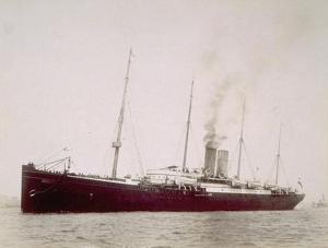 My maternal grandfather's parents traveled to the U.S. aboard the German Lloyd Line steamer SS Eider in 1885. This photo of the Eider was taken a year earlier. The family had begun their journey 80,000 years earlier in Africa.