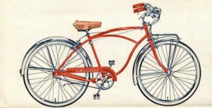 Only some of the grandeur of the Schwinn Corvette I got for Christmas in 1957 can be glimpsed in this cut from Schwinn's 1956 catalog.