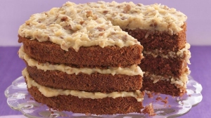 As Vince put it, "Hey, you know the Germans always make good stuff." Alas, German chocolate cake has nothing to do with Germany. Rather, it's named after Bakers German's Sweet Chocolate, developed by Bob German.
