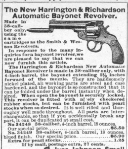 It is unclear why there was a heavy demand for bayonet revolvers, but Sears was ready to fill orders for them.